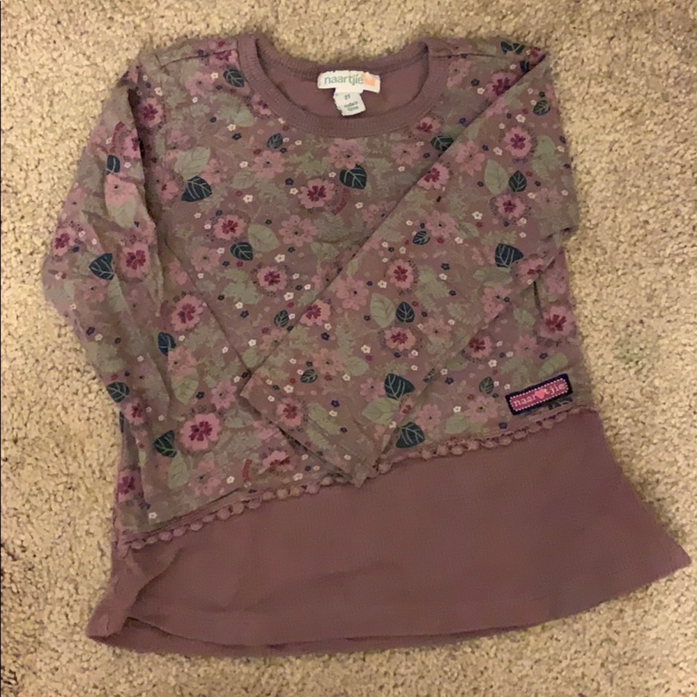 Naartjie kids purple print sweater, size 2T